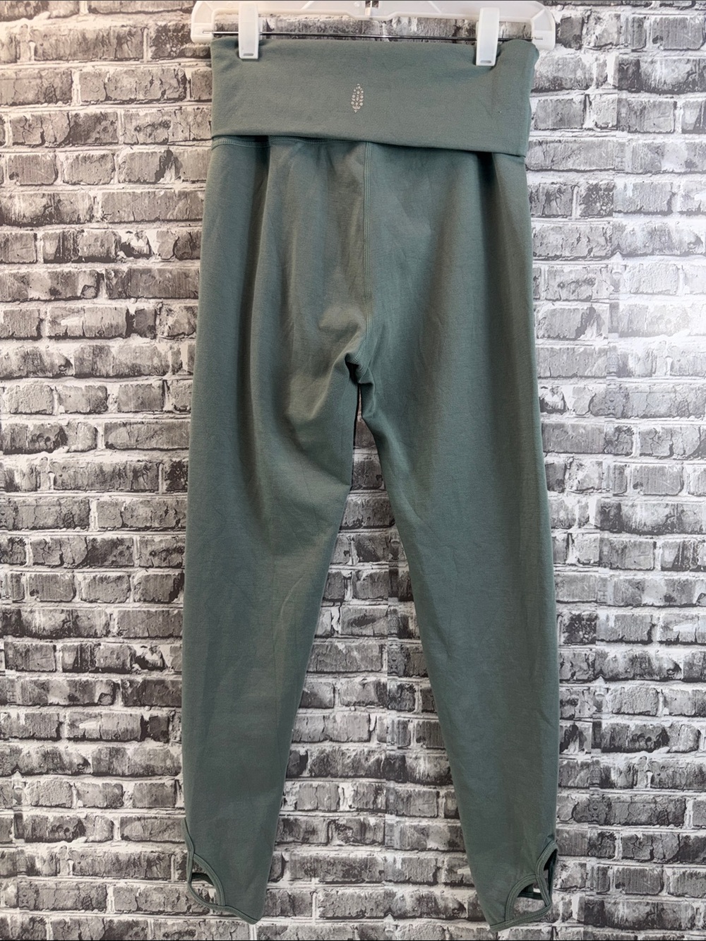 Free People Movement Fold-Over Waist Green Leggings
